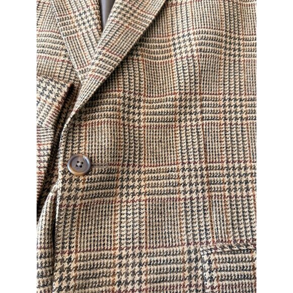 Ralph Lauren 42R Mens Glen Plaid Wool Sports Coat Brown 2 Button Classic Fit Vin - Picture 13 of 16